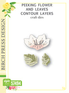 Birch Press Stanzschablone - 57494 Peeking Flower and Leaves Contour Layers