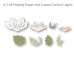 Birch Press Stanzschablone - 57494 Peeking Flower and Leaves Contour Layers