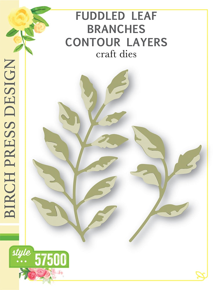 Birch Press Stanzschablone - Fuddled Leaf Branches Contour Layers