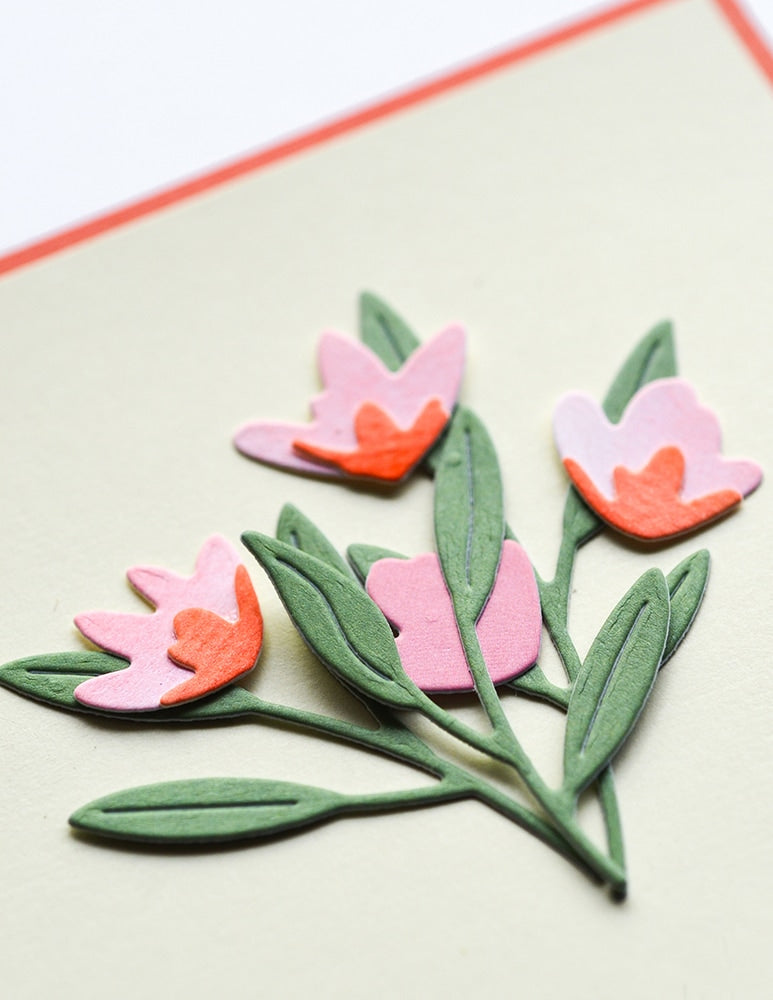 Birch Press Stanzschablone - Tiny Tuft Flowers and Leaves Contour Layers