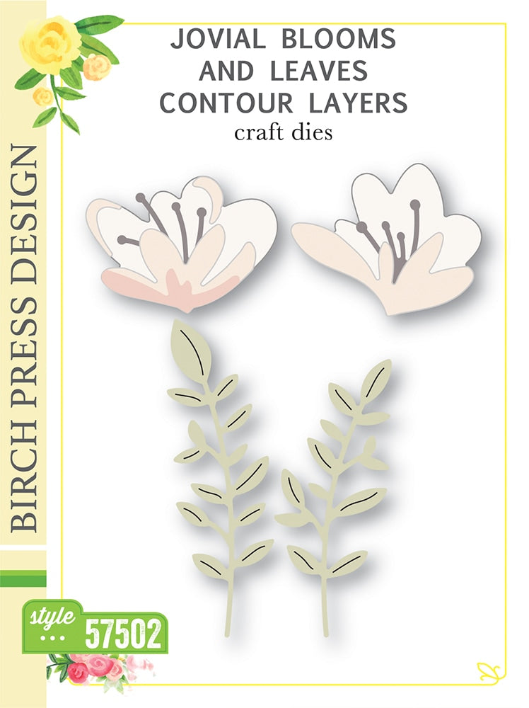 Birch Press Stanzschablone - Jovial Blooms and Leaves Contour Layers