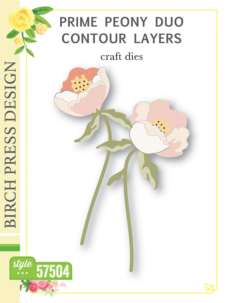 Birch Press Stanzschablone - Prime Peony Duo Contour Layers