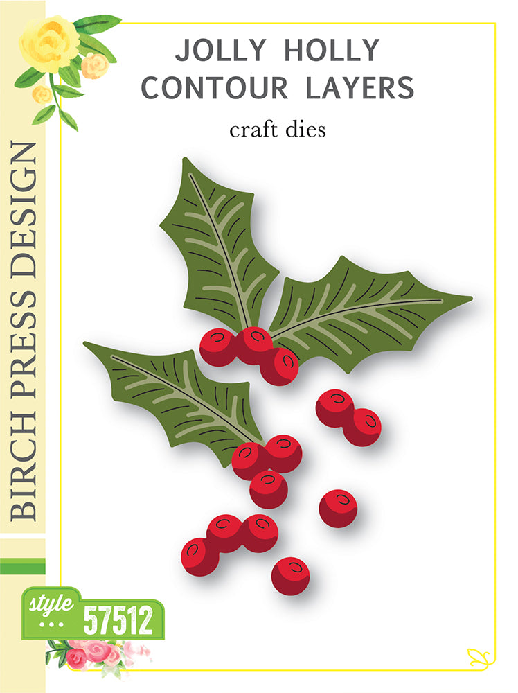 Birch Press Stanzschablone - 57512 Jolly Holly Contour Layers
