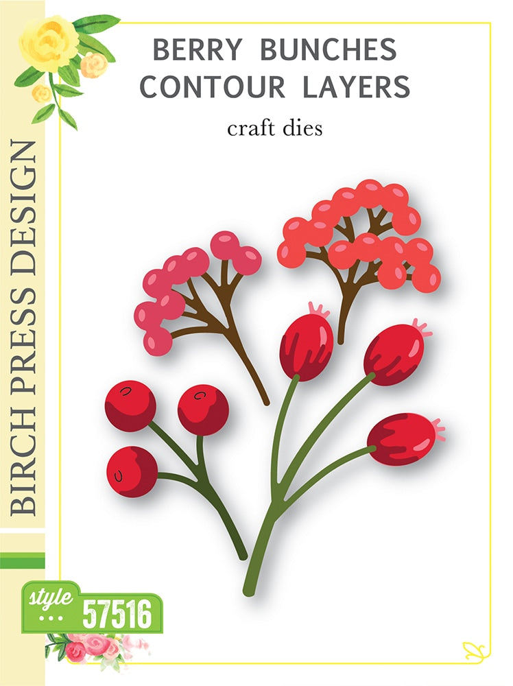 Birch Press Stanzschablone - 57516 Berry Bunches Contour Layers