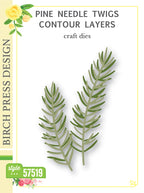 Birch Press Stanzschablone - 57519 Pine Needle Twigs Contour Layers