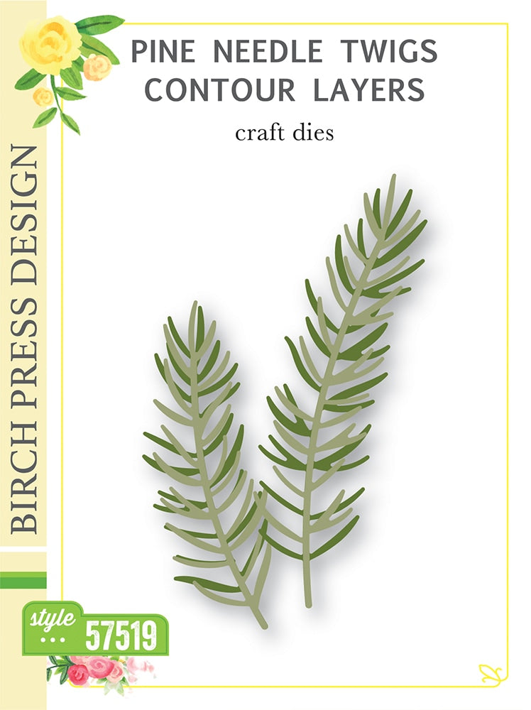 Birch Press Stanzschablone - 57519 Pine Needle Twigs Contour Layers