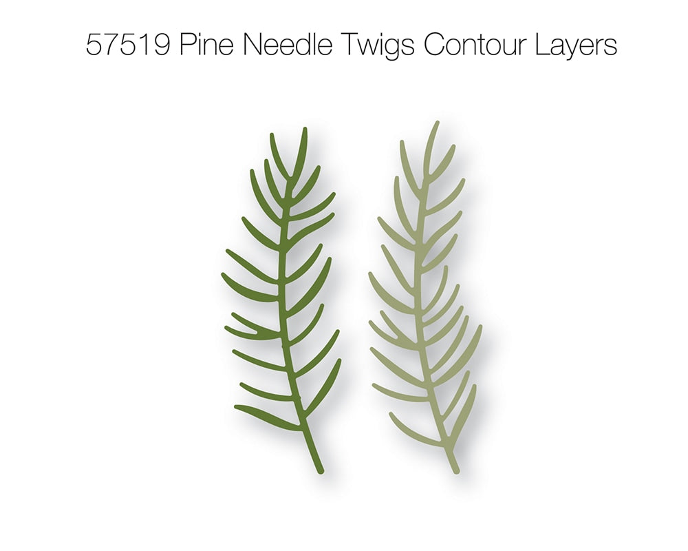 Birch Press Stanzschablone - 57519 Pine Needle Twigs Contour Layers