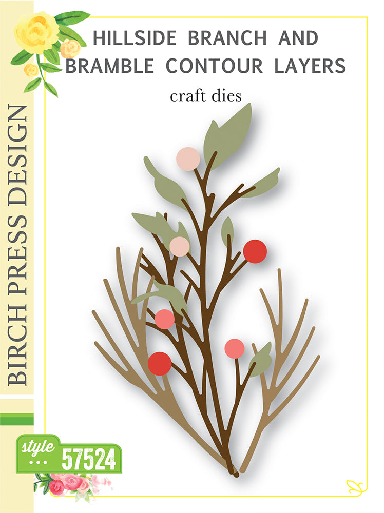 Birch Press Stanzschablone - 57524 Hillside Branch and Bramble Contour Layers