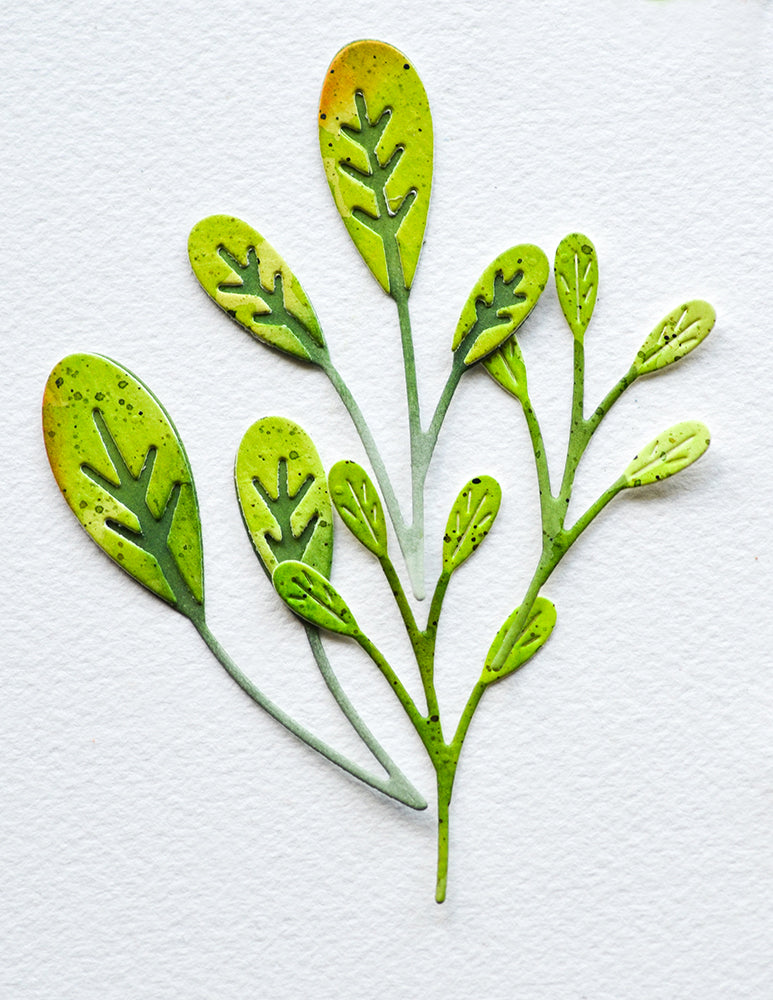 Birch Press Stanzschablone - 57525 Oval Leaf Branches Contour Layers