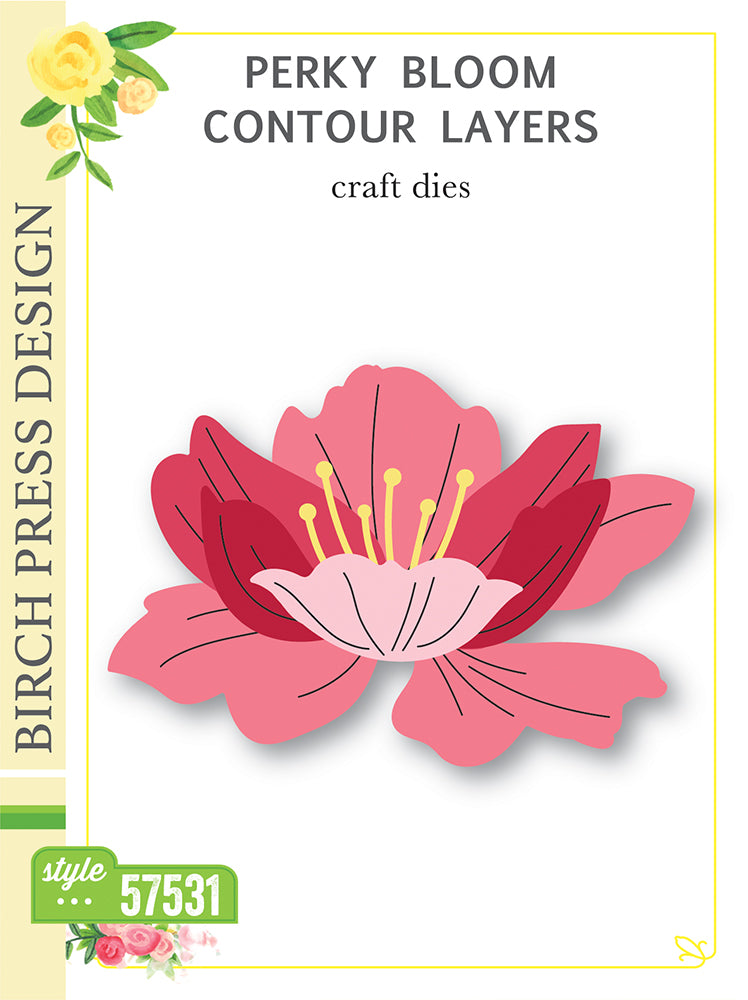 Birch Press Stanzschablone - 57531 Perky Bloom Contour Layers