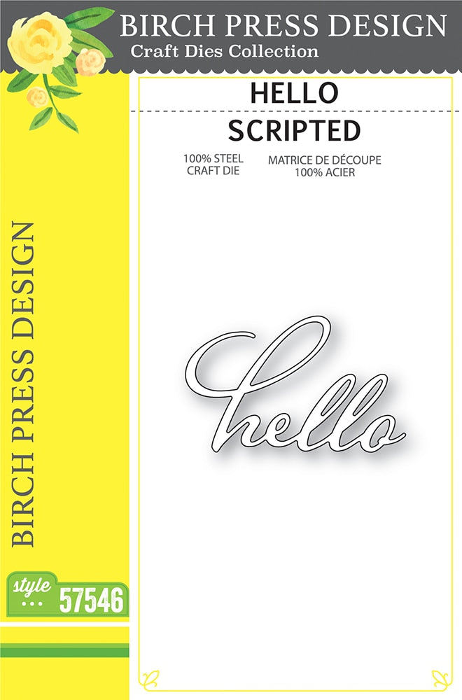 Birch Press Stanzschablone - 57546 Hello Scripted