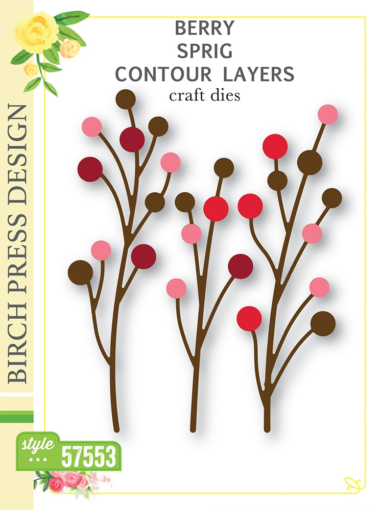 Birch Press Stanzschablone - 57553 Berry Sprig Contour Layers