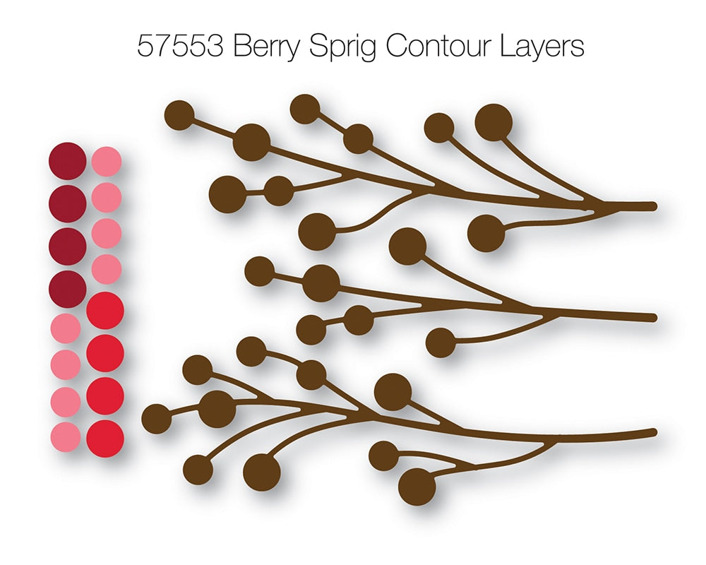 Birch Press Stanzschablone - 57553 Berry Sprig Contour Layers