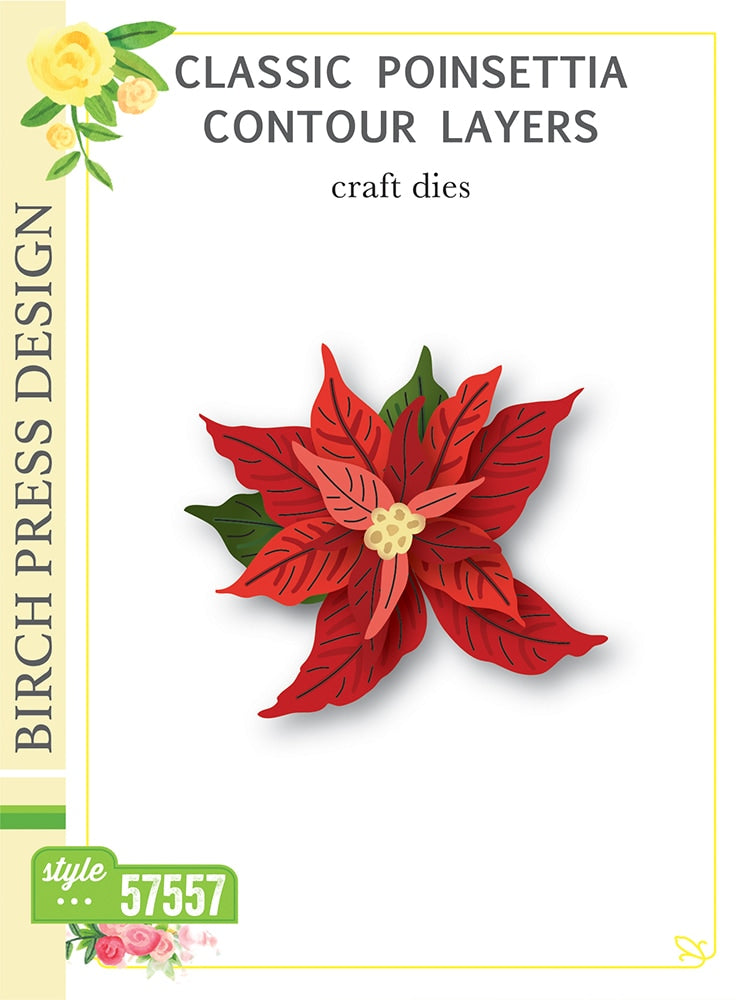 Birch Press Stanzschablone - 57557 Classic Poinsettia Contour Layers