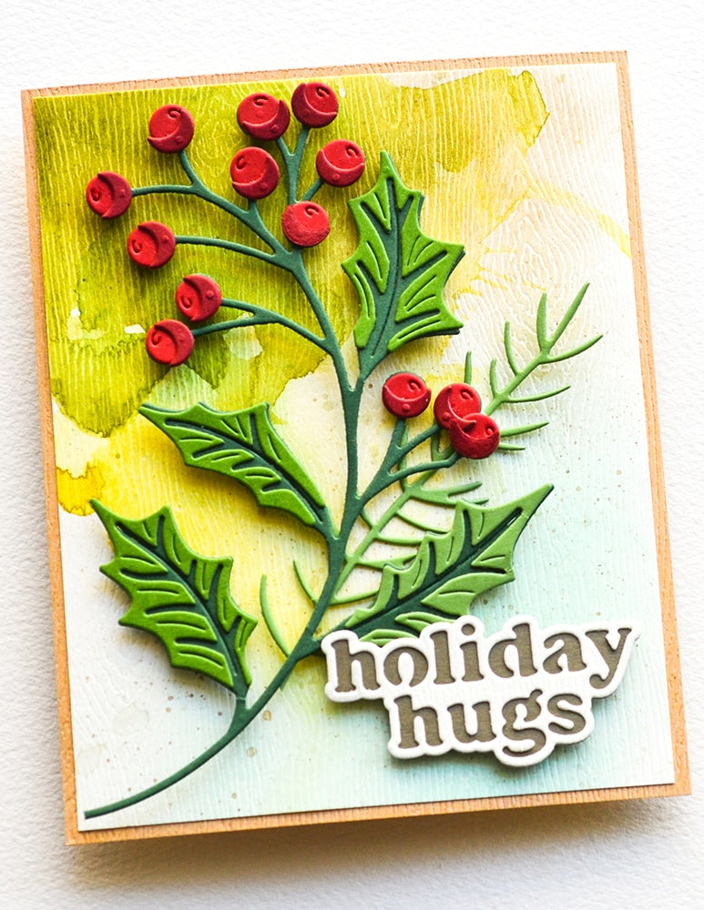 Birch Press Stanzschablone - 57558 Holly and Berries Contour Layers