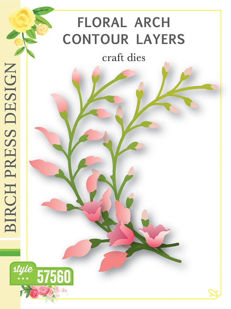 Birch Press Stanzschablone - 57560 Floral Arch Contour Layers