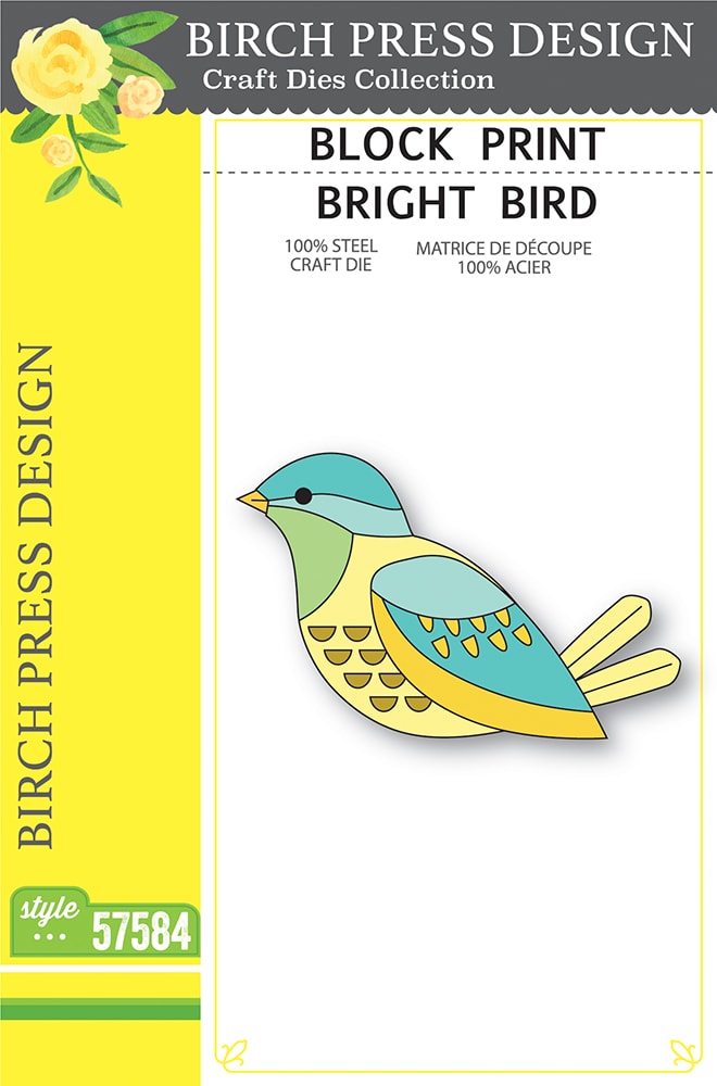 Birch Press Stanzschablone - 57584 Block Print Bright Bird