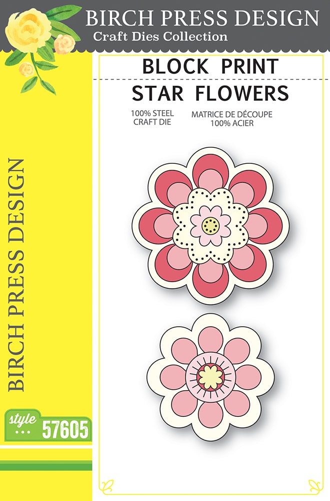 Birch Press Stanzschablone - 57605 Block Print Star Flowers