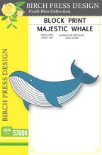 Birch Press Stanzschablone - 57606 Block Print Majestic Whale
