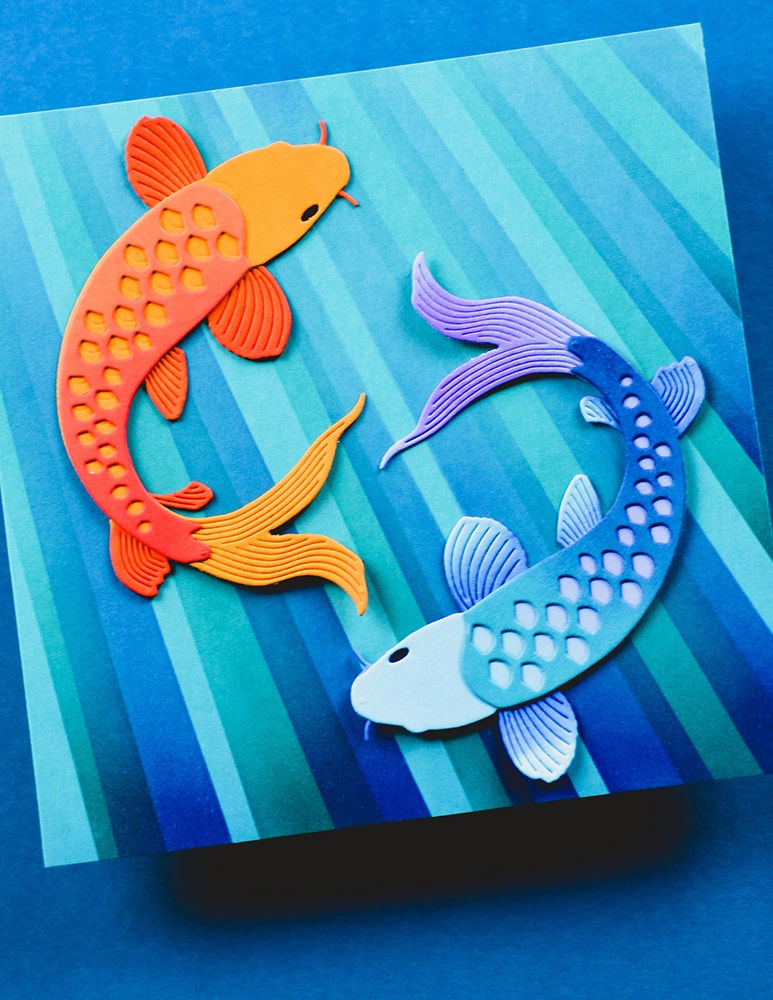 Birch Press Stanzschablone - 57613 Block Print Elegant Koi