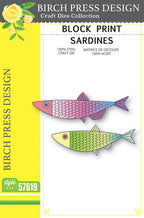 Birch Press Stanzschablone - 57619 Block Print Sardines
