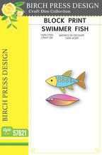 Birch Press Stanzschablone - 57621 Block Print Swimmer Fish