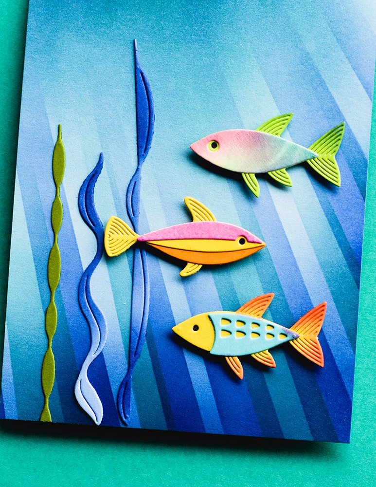Birch Press Stanzschablone - 57621 Block Print Swimmer Fish