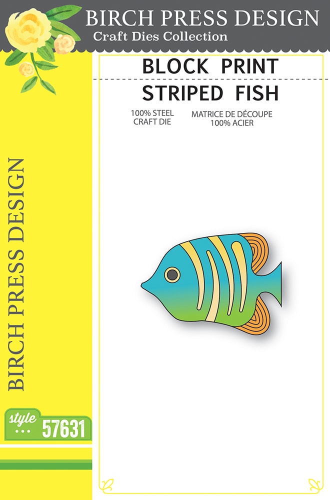 Birch Press Stanzschablone - 57631 Block Print Striped Fish