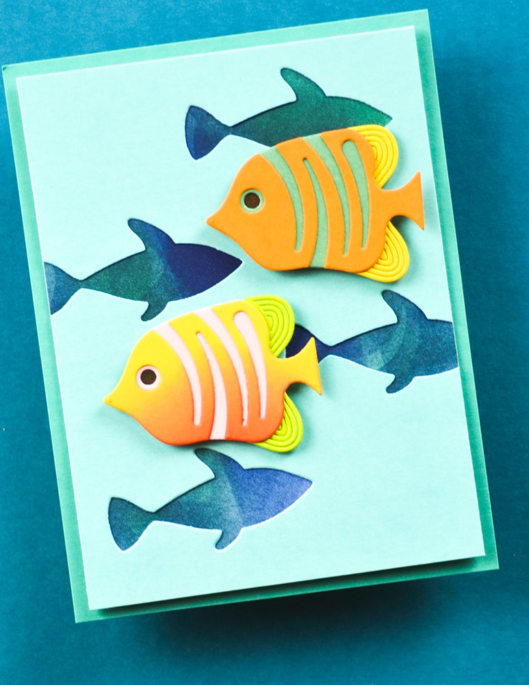 Birch Press Stanzschablone - 57631 Block Print Striped Fish