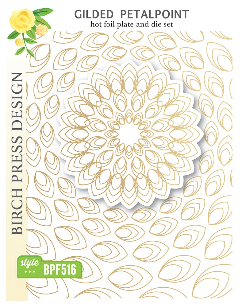 Birch Press Hot Foil Plate - Gilded Petalpoint (inkl. Stanzschablone) Set