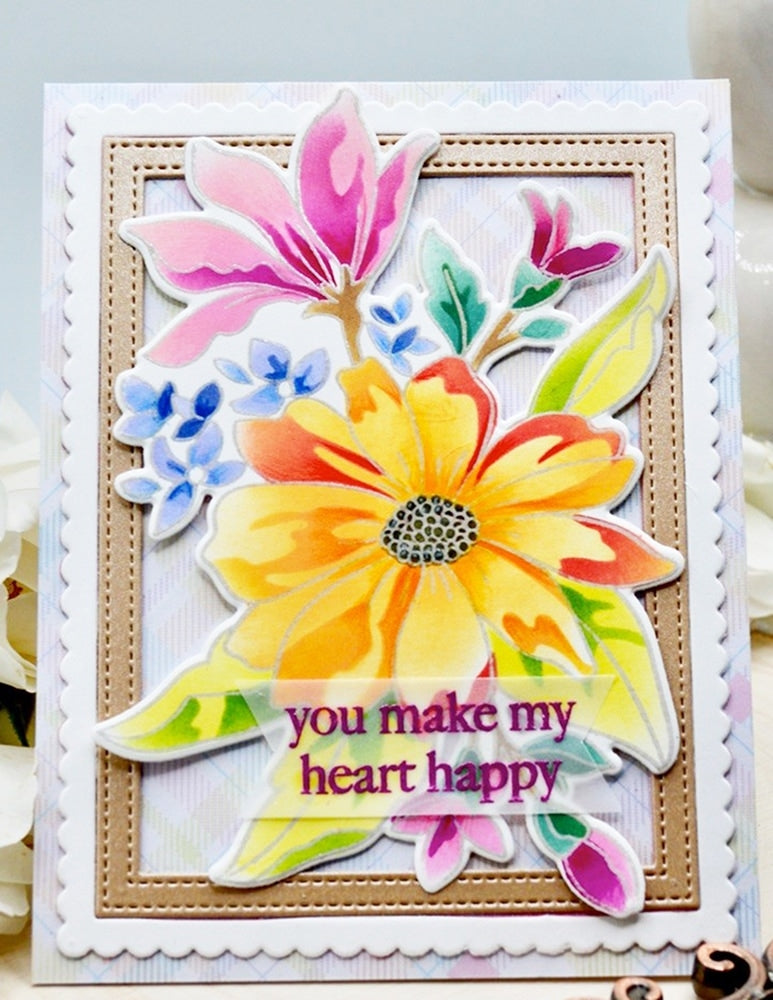 Memory Box Template Set - 88620 Gracious Floral Stencil Set