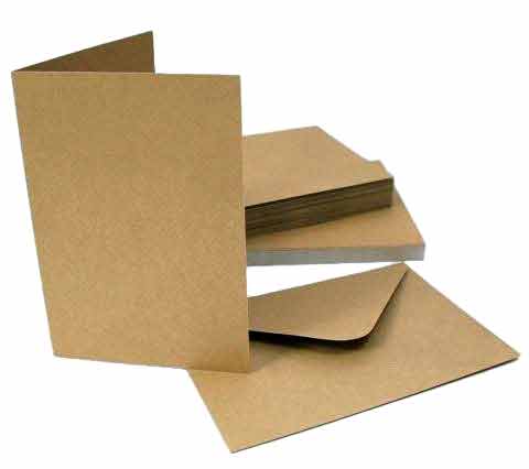 Craft UK Cardpack DIN A6 50 Karten und Umschläge - Kraft-Braun