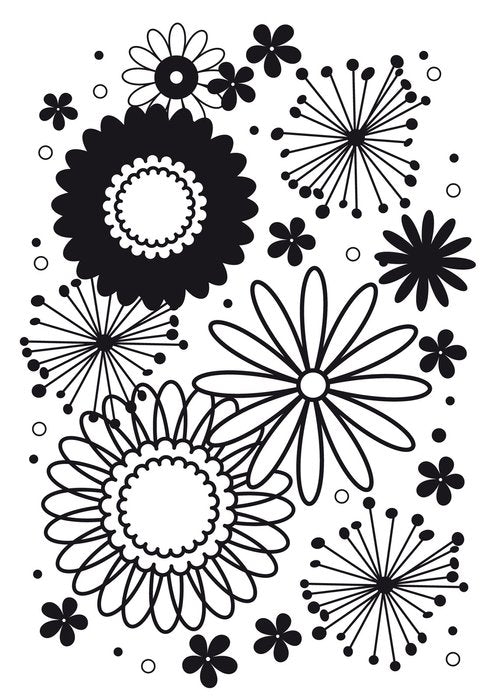 Darice Hintergrund-Prägeschablone GROSS - Flower Frenzy