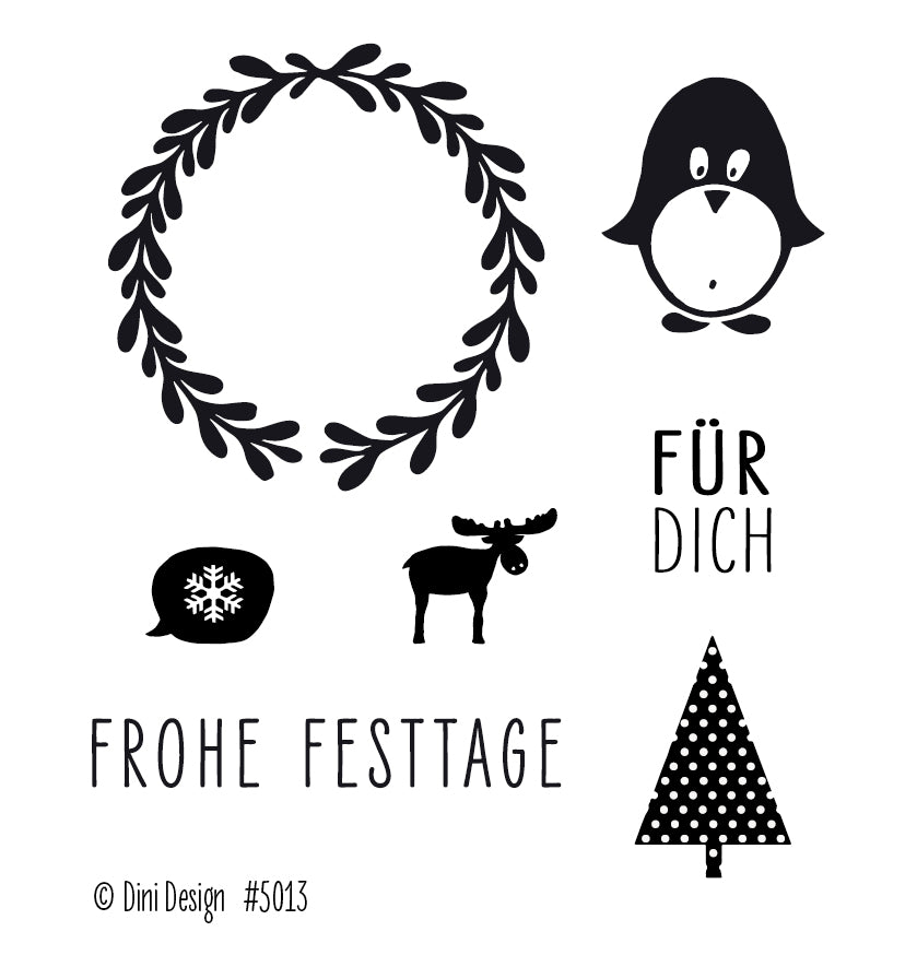 Dini Design Mini Clear Stamps - Frohe Festtage