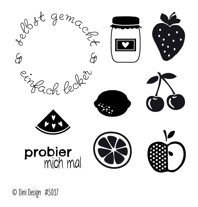Dini Design Mini Clear Stamps - Freche Früchte