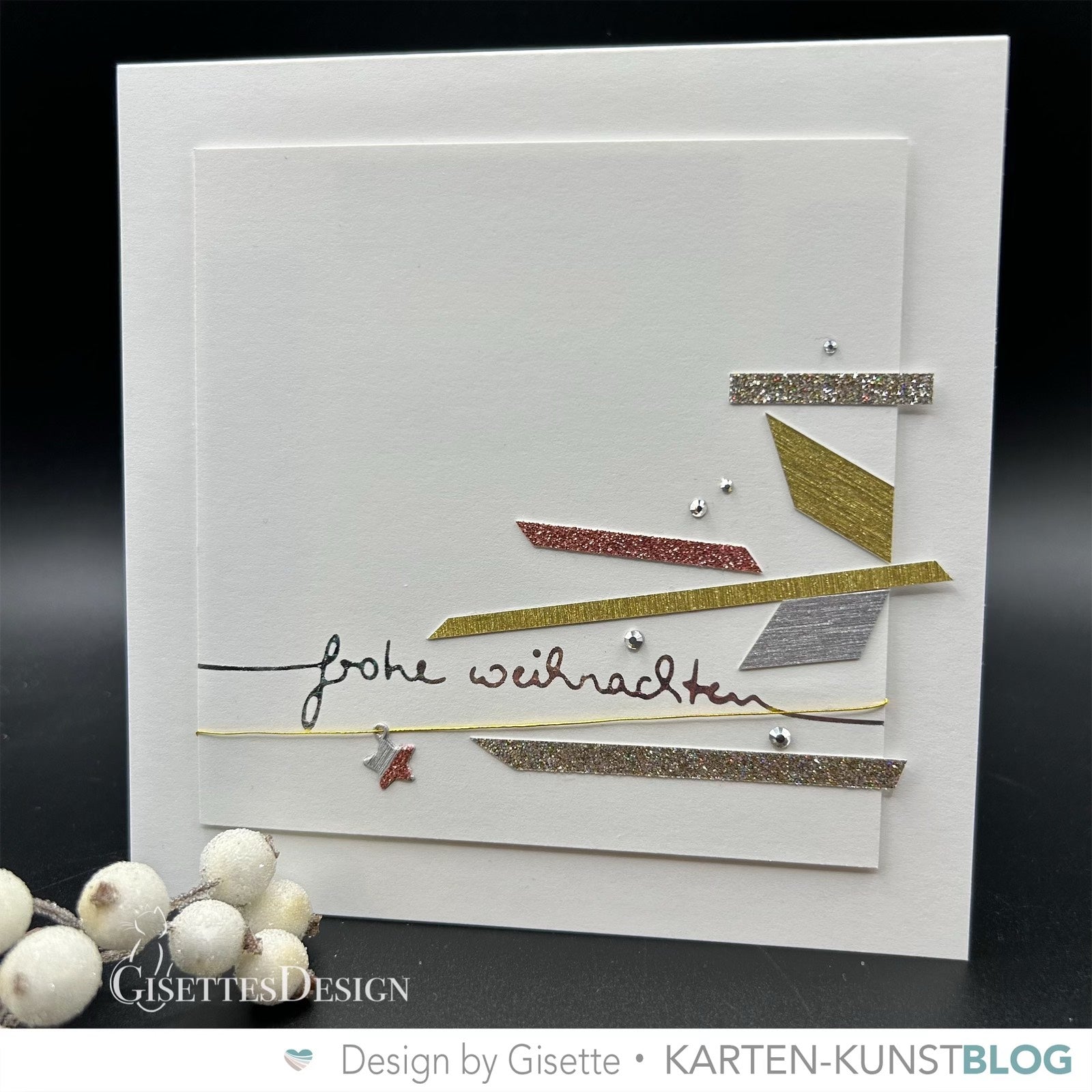 Karten-Kunst Hot Foil Plate kk-HF019 - Schriftzug Frohe Weihnachten
