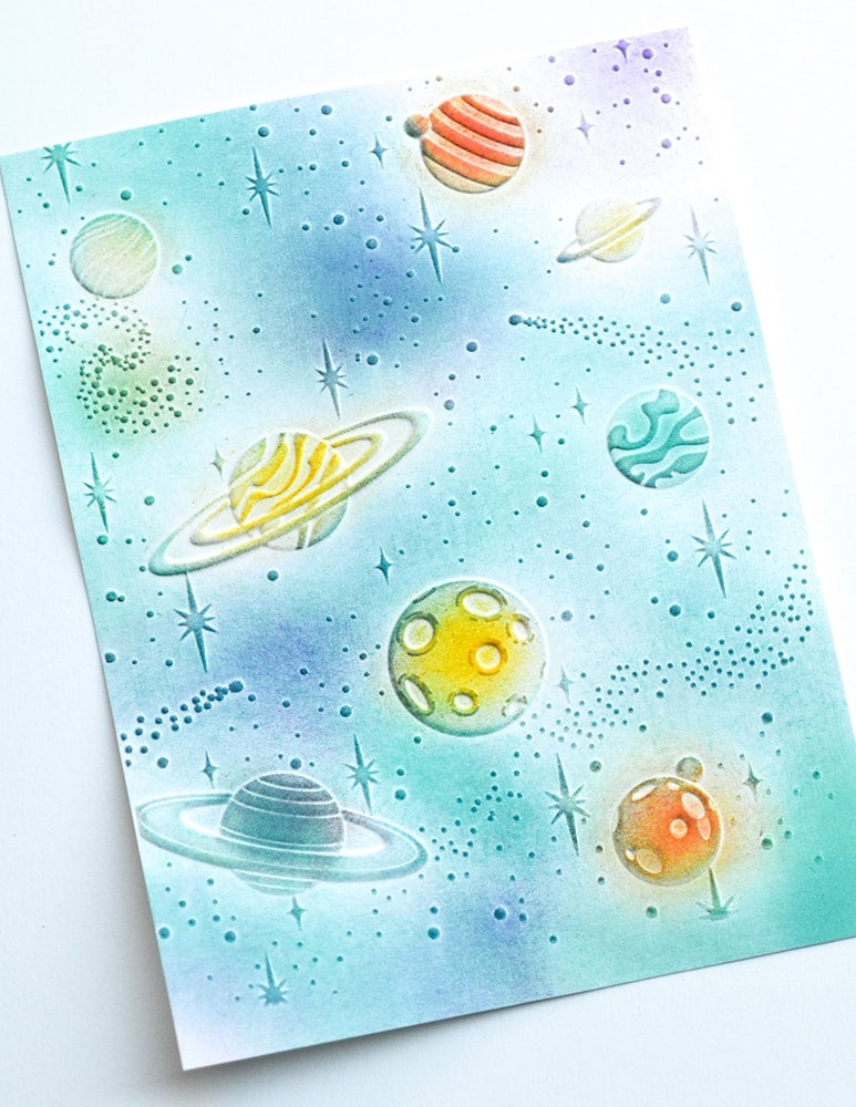 Memory Box 3D Prägeschablone - EF1017 Grand Galaxy 3D Embossing Folder