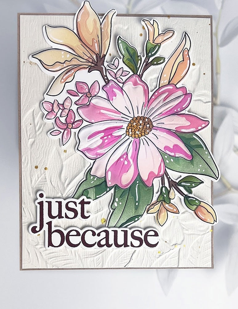 Memory Box 3D Prägeschablone & Stanze - EF1026 Gracious Floral 3D Embossing Folder + passende Stanzschablone