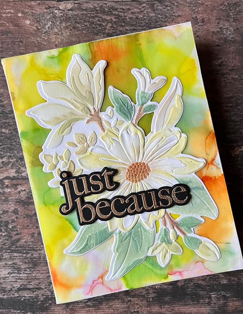 Memory Box 3D Prägeschablone & Stanze - EF1026 Gracious Floral 3D Embossing Folder + passende Stanzschablone