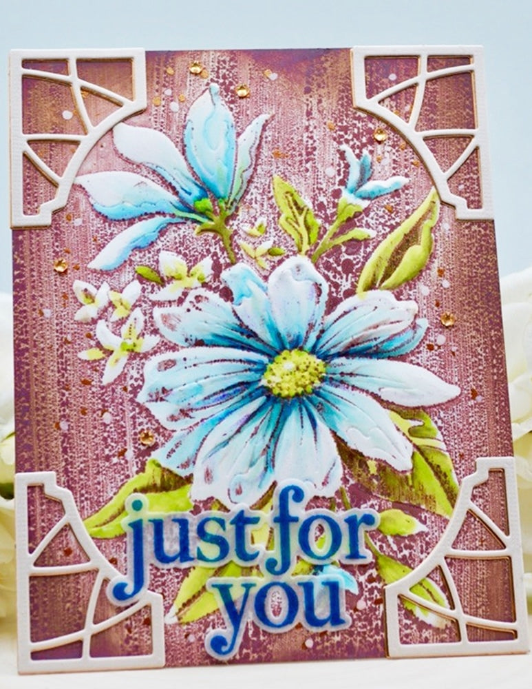 Memory Box Template Set - 88620 Gracious Floral Stencil Set