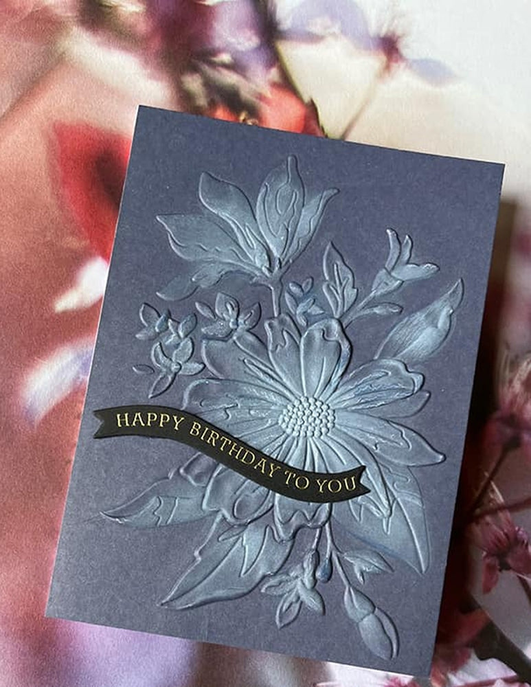 Memory Box 3D Prägeschablone & Stanze - EF1026 Gracious Floral 3D Embossing Folder + passende Stanzschablone
