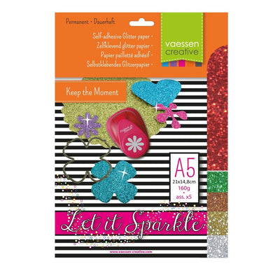 Florence Selbstklebendes Glitzerpapier A5 - Festliche Farben