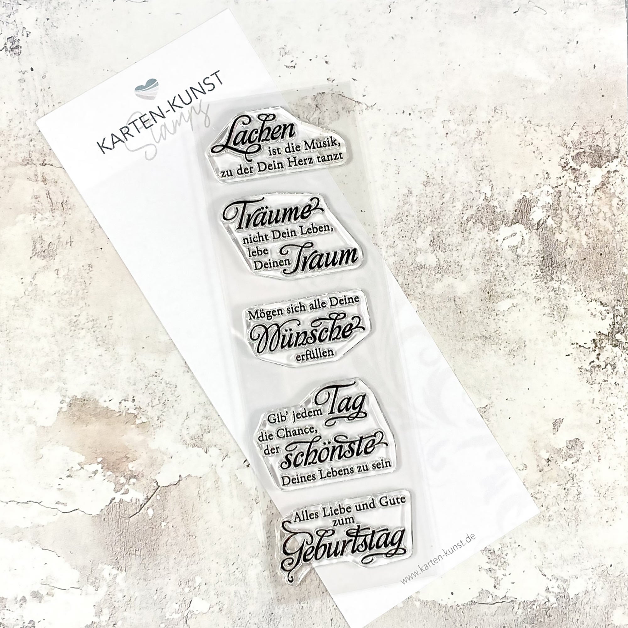 Silikonstempel Sprüche zum Geburtstag Glückwünsche Clear Stamps Spruchstempel Texte deutsch Karten-Kunst Weise Worte