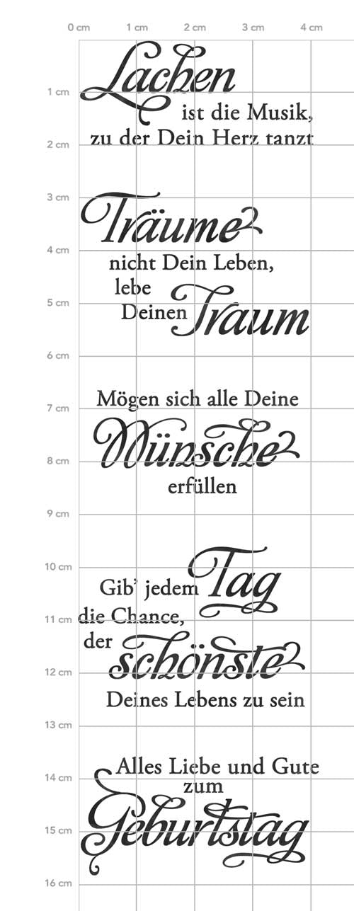 Silikonstempel Sprüche zum Geburtstag Glückwünsche Clear Stamps Spruchstempel Texte deutsch Karten-Kunst Weise Worte