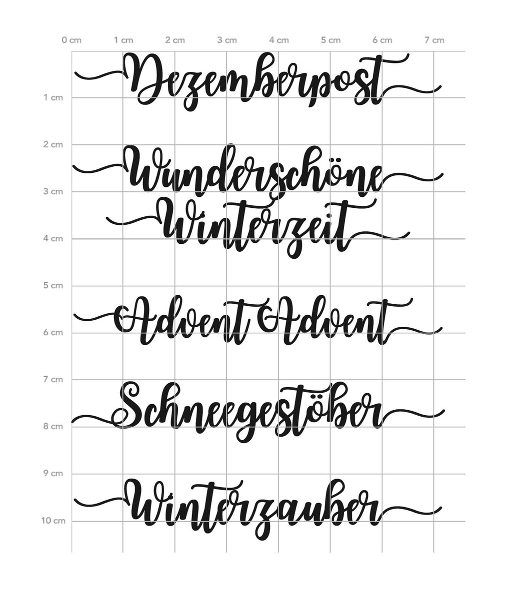Silikonstempel Sprüche Weihnachten Kalligraphie Text Deutsch Kerzen Clear Stamps Scrapbooking Karten-Kunst Kalligraphie im Dezember KK-0115