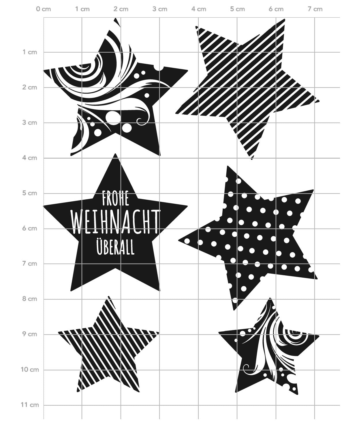 Karten-Kunst Clear Stamps KK-0273 - Gemusterte Sterne