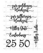 Stempelset Silberhochzeit & Goldhochzeit – KK-0119 Clear Stamps Karten-Kunst