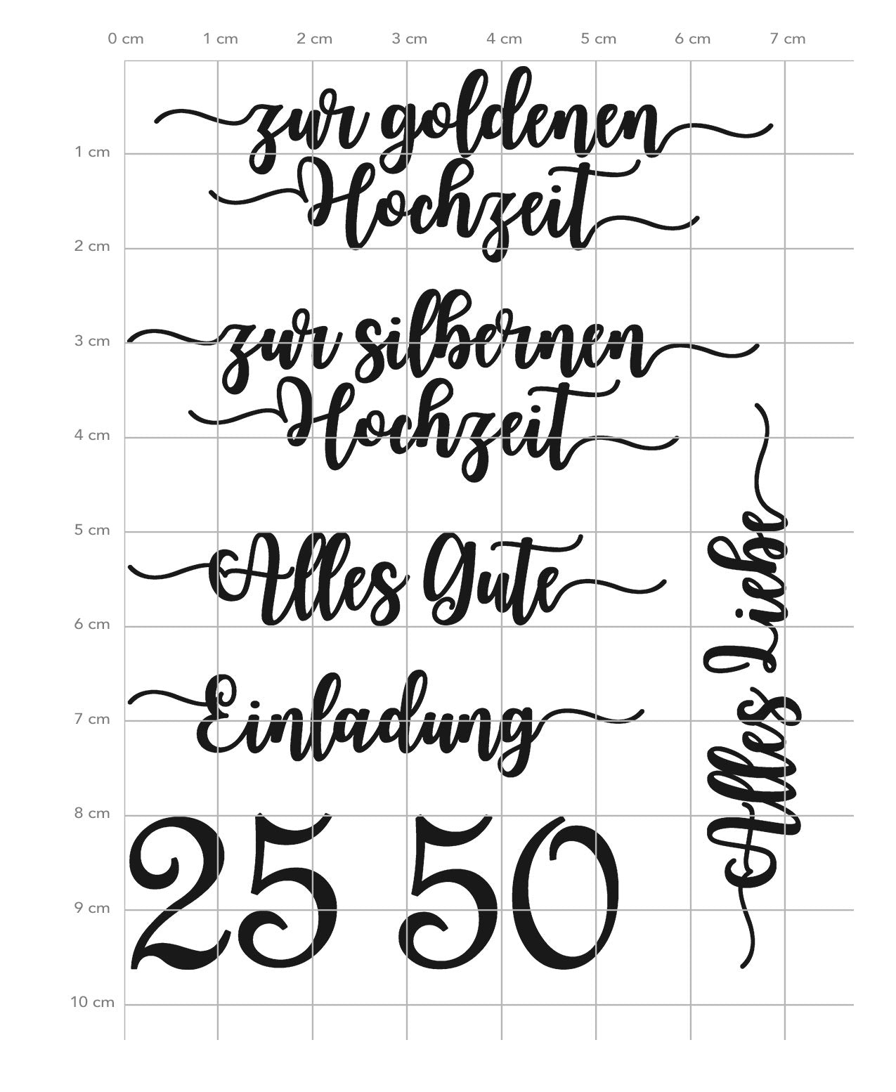 Stempelset Silberhochzeit & Goldhochzeit – KK-0119 Clear Stamps Karten-Kunst