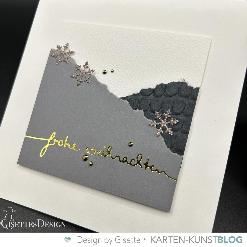 Karten-Kunst Hot Foil Plate kk-HF019 - Schriftzug Frohe Weihnachten