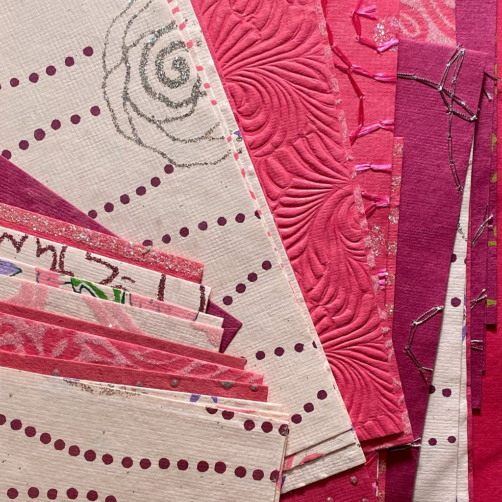 Craft Pack Naturpapier mit Glitter - Rosa
